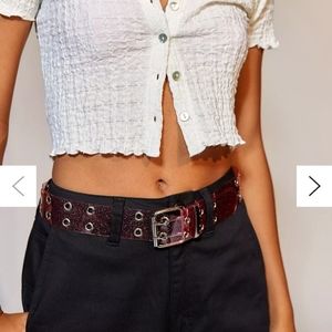 XL pink glitter jelly belt